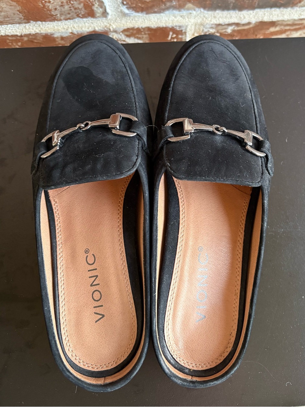 Vionic Salie Black Suede Horsebit Detail Slip-on Mules Size 7.5 - Picture 5 of 14
